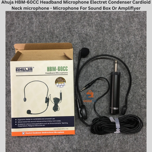 Ahuja HBM-60CC Headband Microphone 3.5 mm jack with 6 meter (19.5 feet)Cable